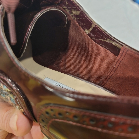 Clarks Narrative Hamble Oak Brogues Wing Tip Burgundy Shoes - Sz 9 - Picture 10 of 12